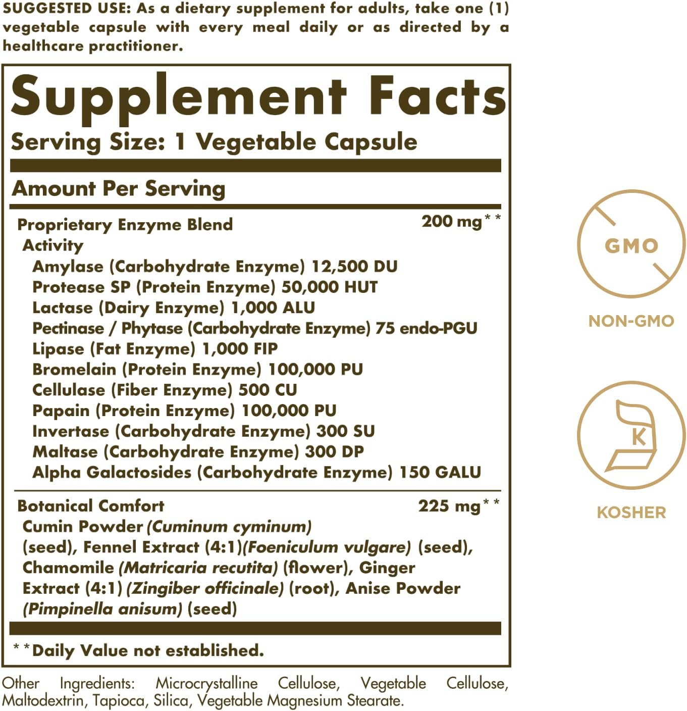 Solgar Comfort Zone Digestive Complex, 90 Vegetable Capsules - Enzymes for Digestion - Support The Body’s Natural Digestive Process - Break Down Difficult To Digest Foods - Kosher - 90 Servings