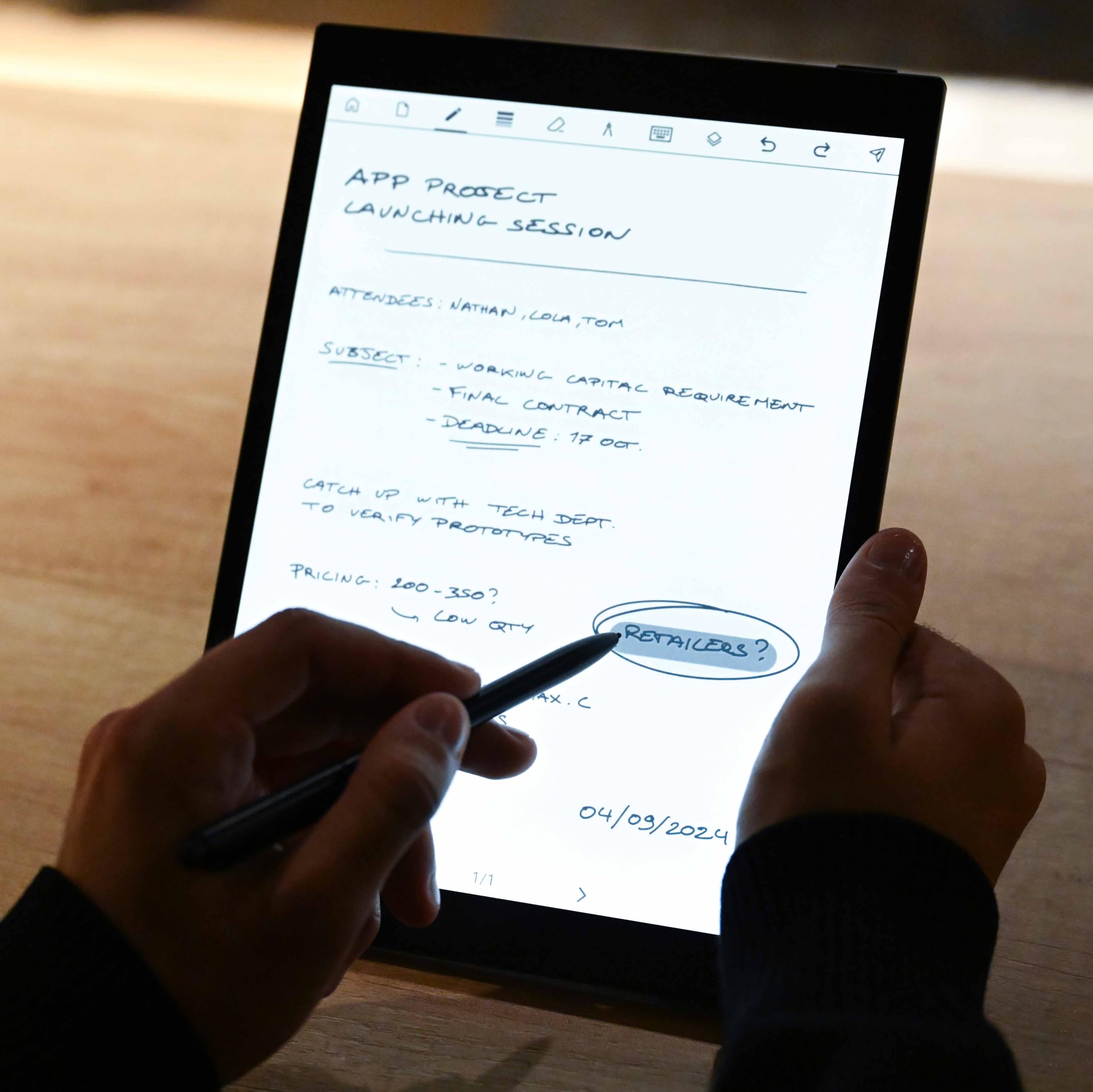 Pro - Confezione da 4 miniere con blocco note digitali impermeabile e retroilluminazione, tablet carta Eink – Epaper – Digital Notebook