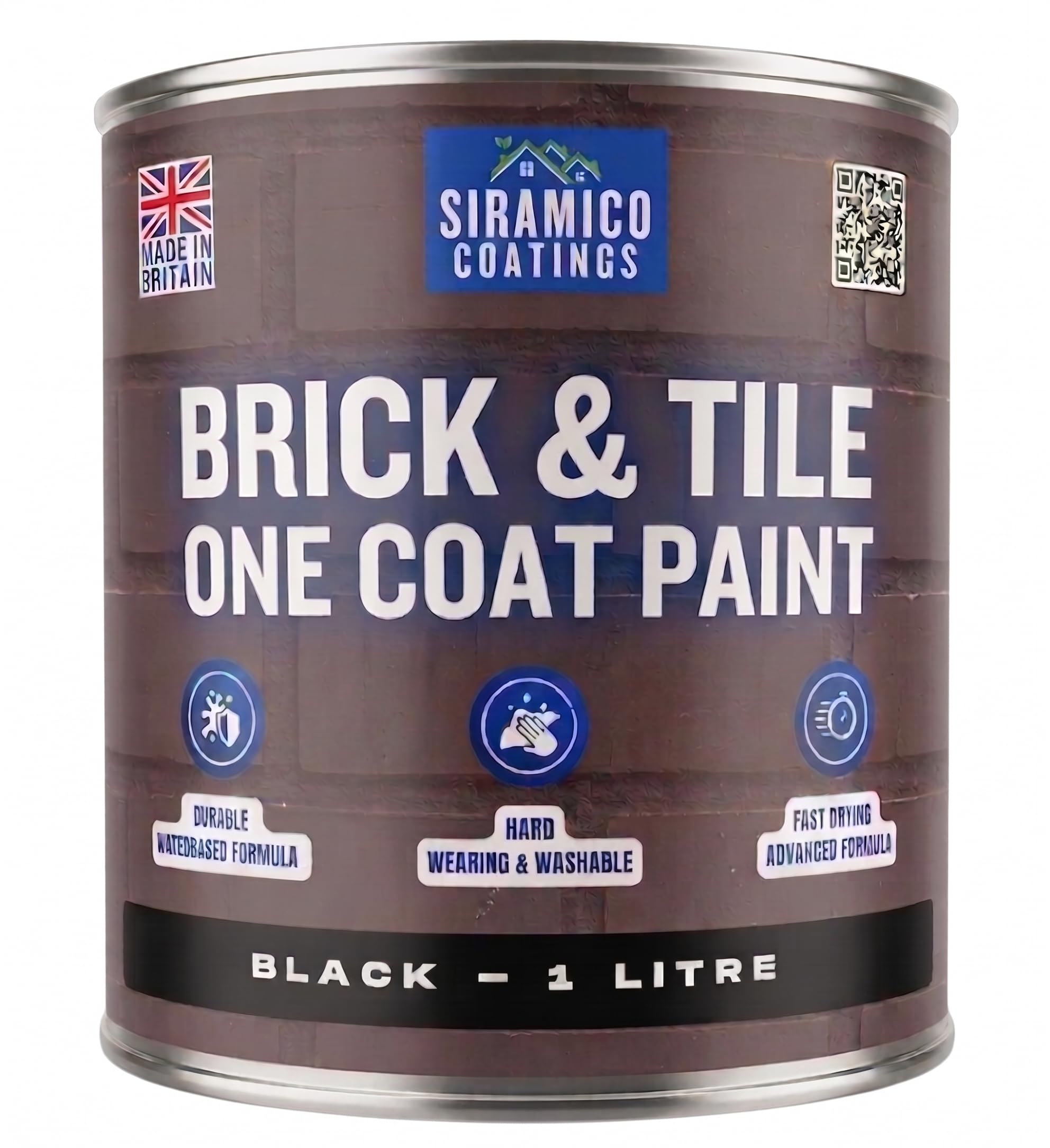 Siramico Coatings Black Brick & Tile Paint | - Matt (, 1 Litre)