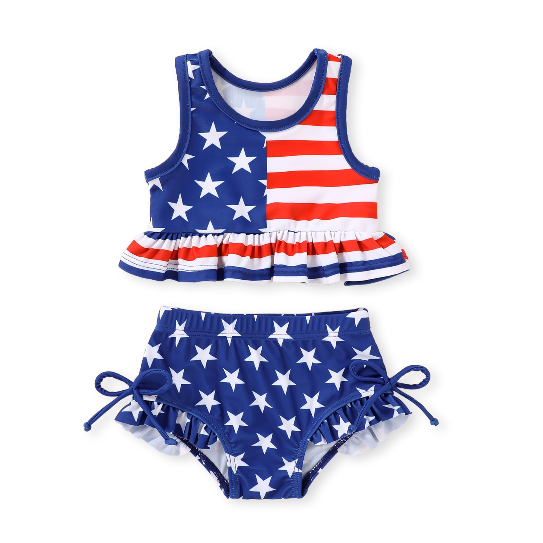 HAPPYMA Baby Swimsuit Toddler Girl Bathing Suit Stripe Bikini