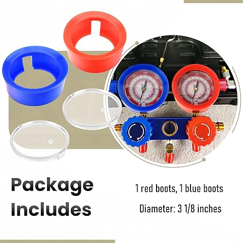 Miniatura 4 de 49190 Fundas de protección para medidores HVAC Karbay de 3-1/8" para Yellow Jacket JB, cubierta protectora de manguera de refrigerante AC