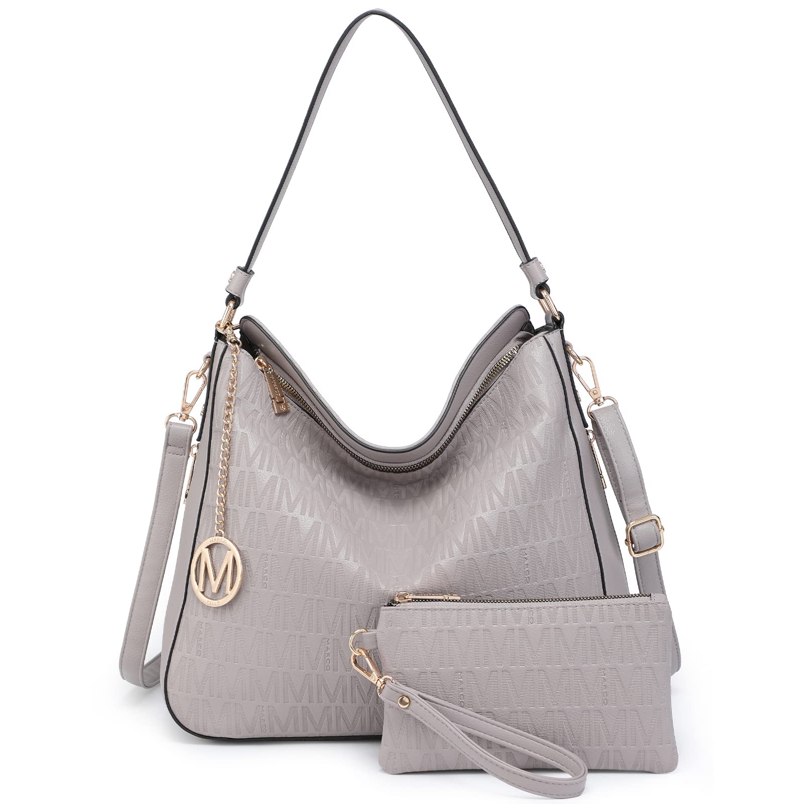 MARCO M KELLYLarge Hobo Bags for Women Designer Crossbody Shoulder Purses PU Leather Tote Handbags with Wallet