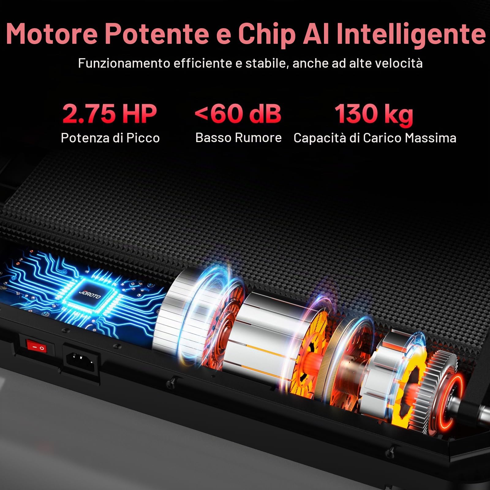 JOROTO Tapis roulant con regolazione della pendenza, tapis roulant pieghevole, fino a 12 km/h, motore da 2,5 CV, portata 130 kg, display a LED, compatibile con app, tappetino compatto per casa e