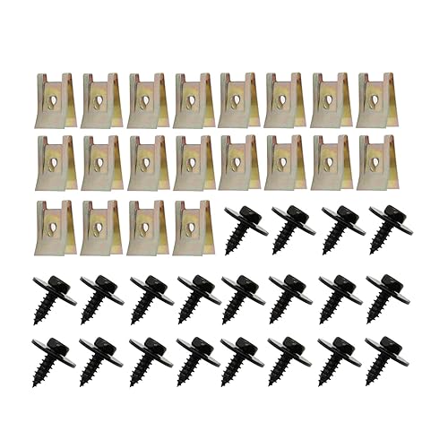 Miniatura 1 de 40 piezas de metal tornillo de coche guardabarros parachoques retenedor U tuerca clips de junta 07147129160 07129904150 compatible con E87 E88 F20