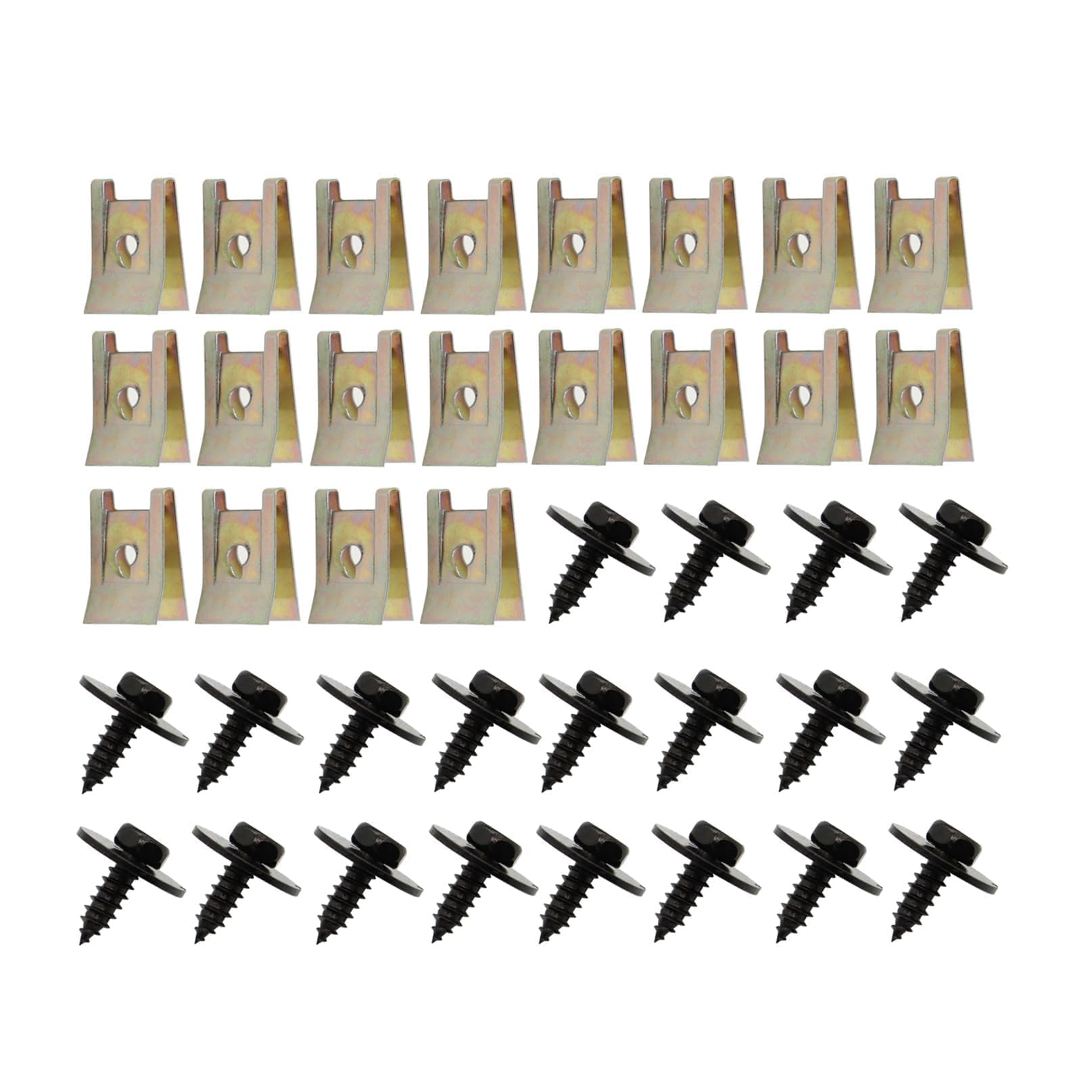 40 Pcs Automotive Body Fender Bumper Retainer U Nut Clips Gasket Fastener Metal Car Screw Compatible with E87 E88 F20 E36 E46 E90 F07 Metal Vehicle Fender Liner Retainers 07147129160 071299041