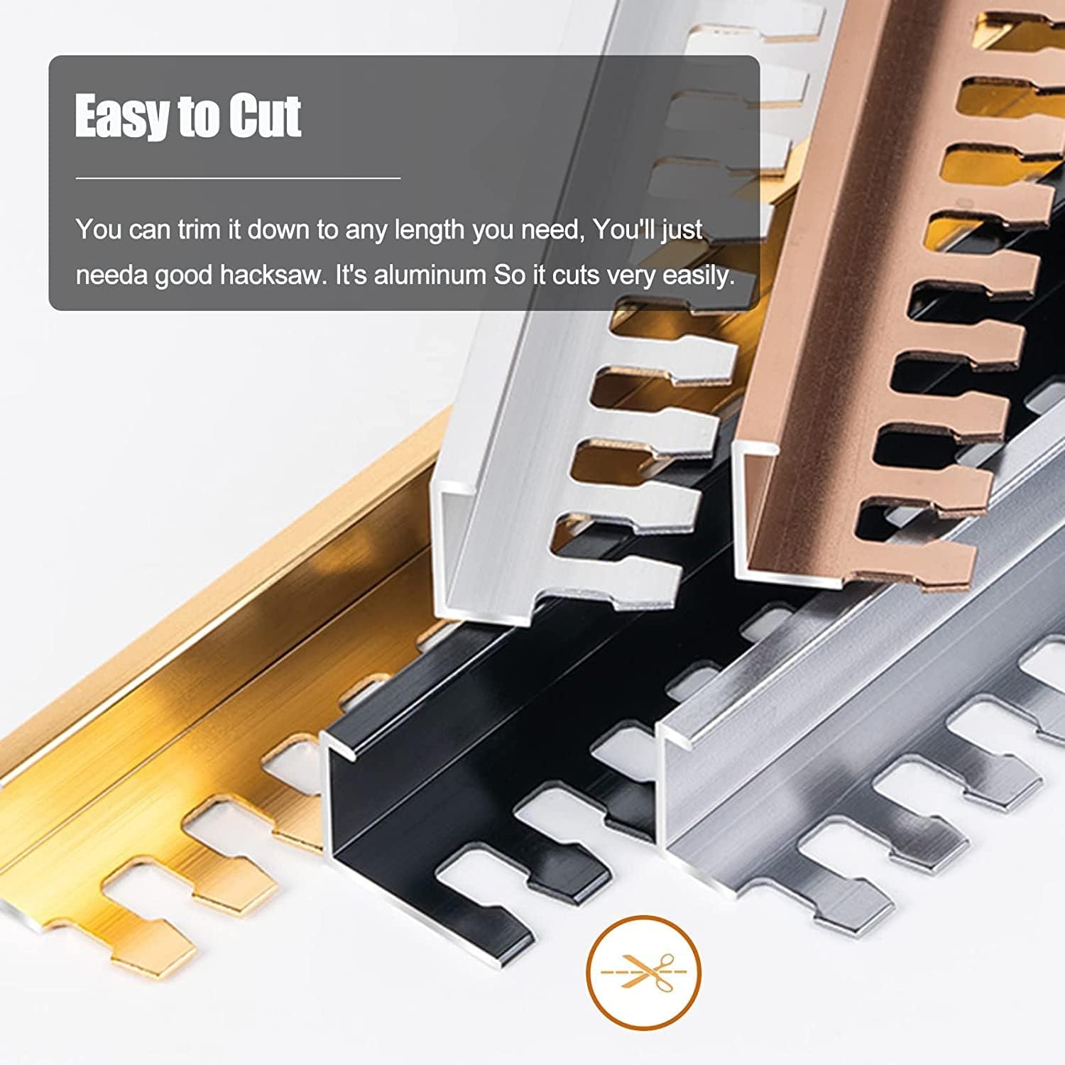 Doorway Uneven Floor Transition Strip, Flooring Transition Strip for Front Door Doorway, Waterproof Cuttable Thresholds Reducer Wood to Tile, 35/39/47/55/59 Inch Long Edge Trim ( Color : Black , Size