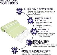 Vista 21 de Oversized Turkish Beach Towel 38’’x71’’ - Set of 2 100% Turkish Cotton Lightweight Sand Free Quick Dry Pool Towels Extra Large Bath Towels for