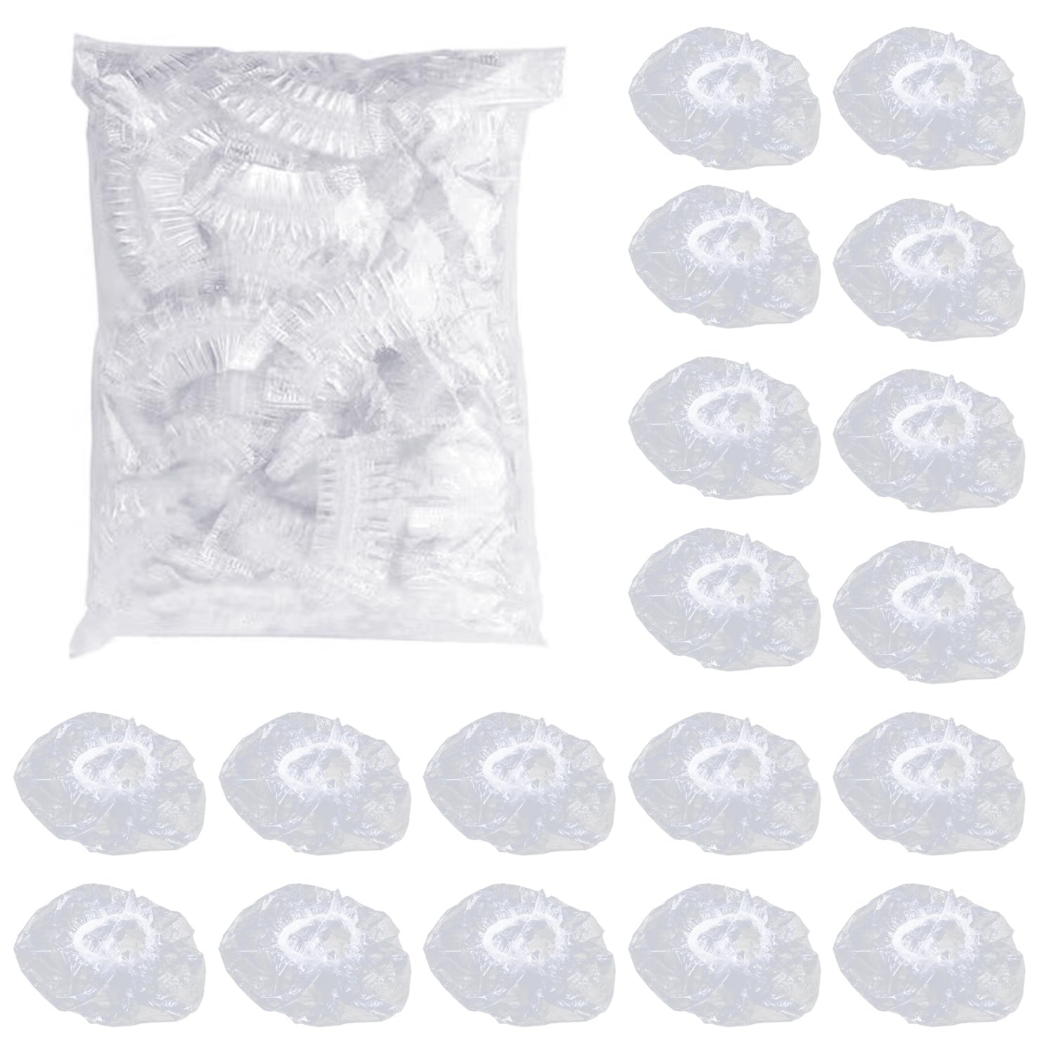 100 Pezzi Trasparente Monouso Doccia Cuffie Orecchio Paraorecchie Protettive Impermeabili Copertura dell'Orecchio per Capelli Doccia Bagno Spa Balneazione