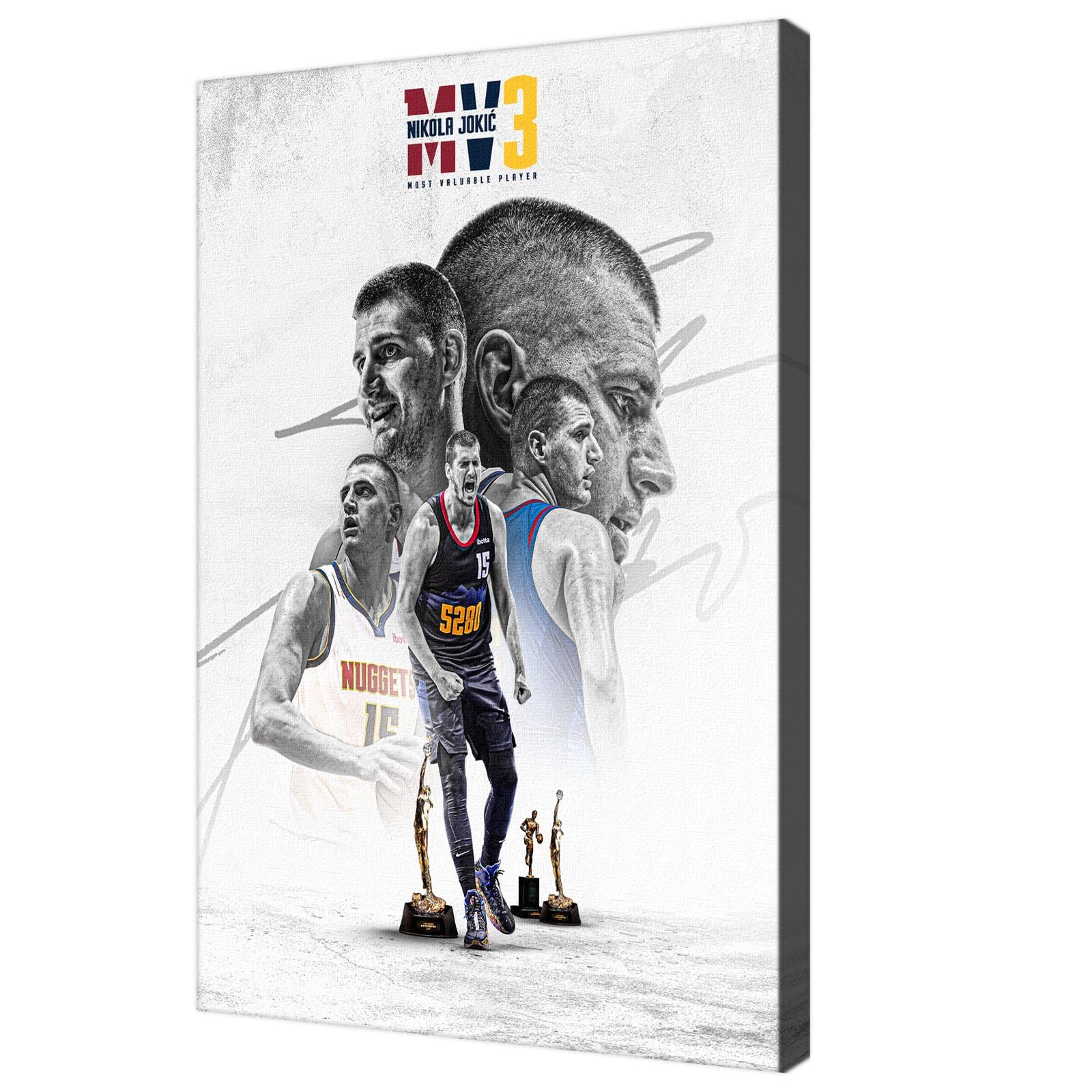 Basketball Superstar Nikola Jokic Signed Poster For Kids Fans Room Bedroom Wall Decor-Sports Star Posters Canvas Art Print Picture For Teen Boy