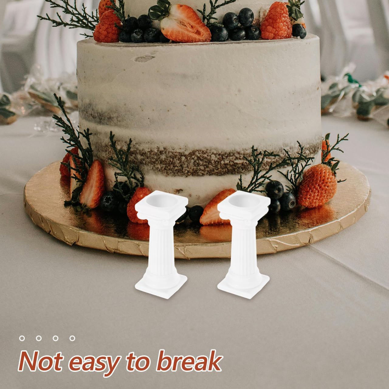 8-Pack Cake Pillars for Wedding Cakes Roman Column Cake Support Rods Tiered Stand Supports for Party and Celebration Decorations 2.95X1.18X1.18 Inches