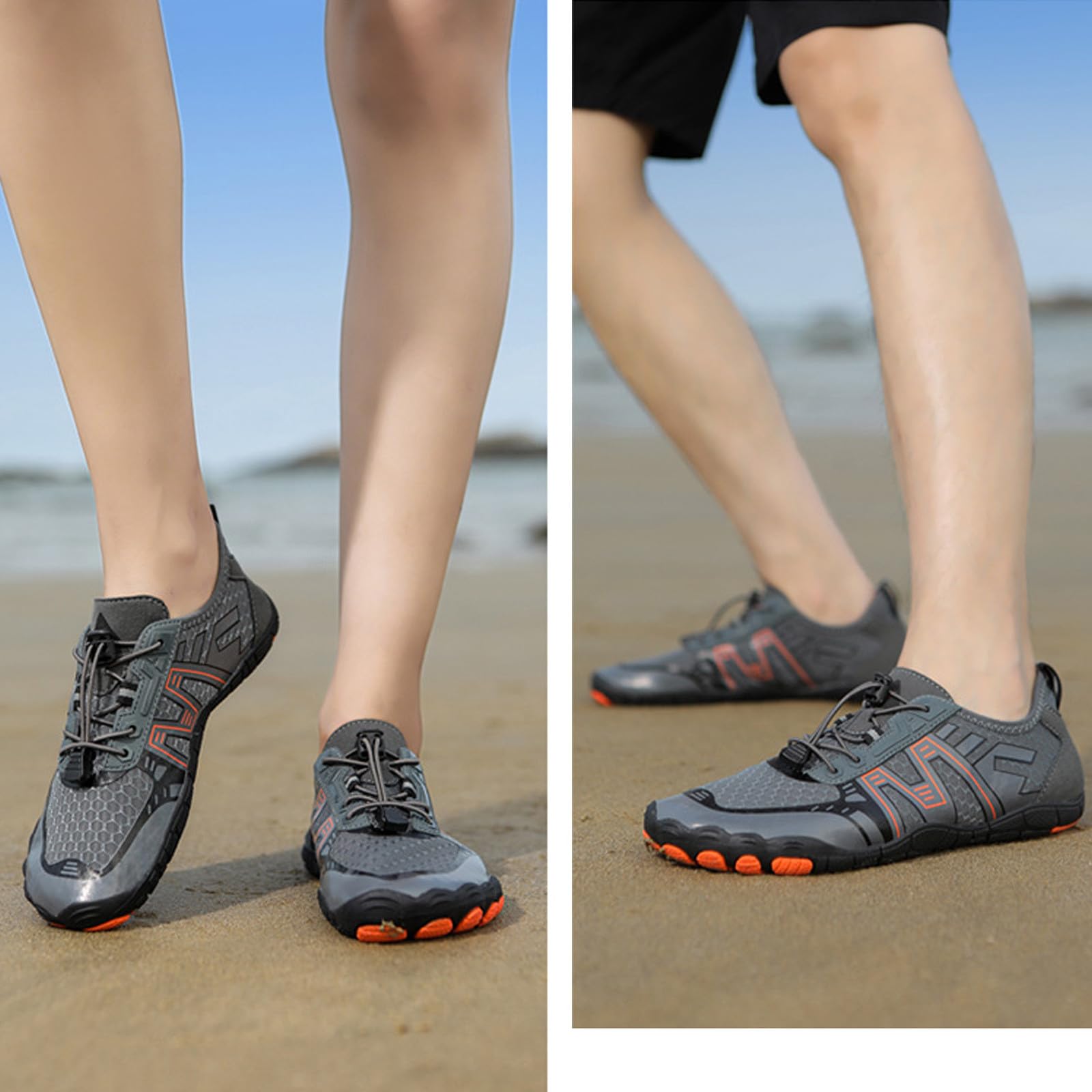 Genérico Zapato Acuático Mujer Pareja Zapatos de Deporte al aire libre Wading Zapatos de playa antideslizantes buceo Natación Equitación Fitness Gran Talla Cinco Dedos Barefoot Hombre