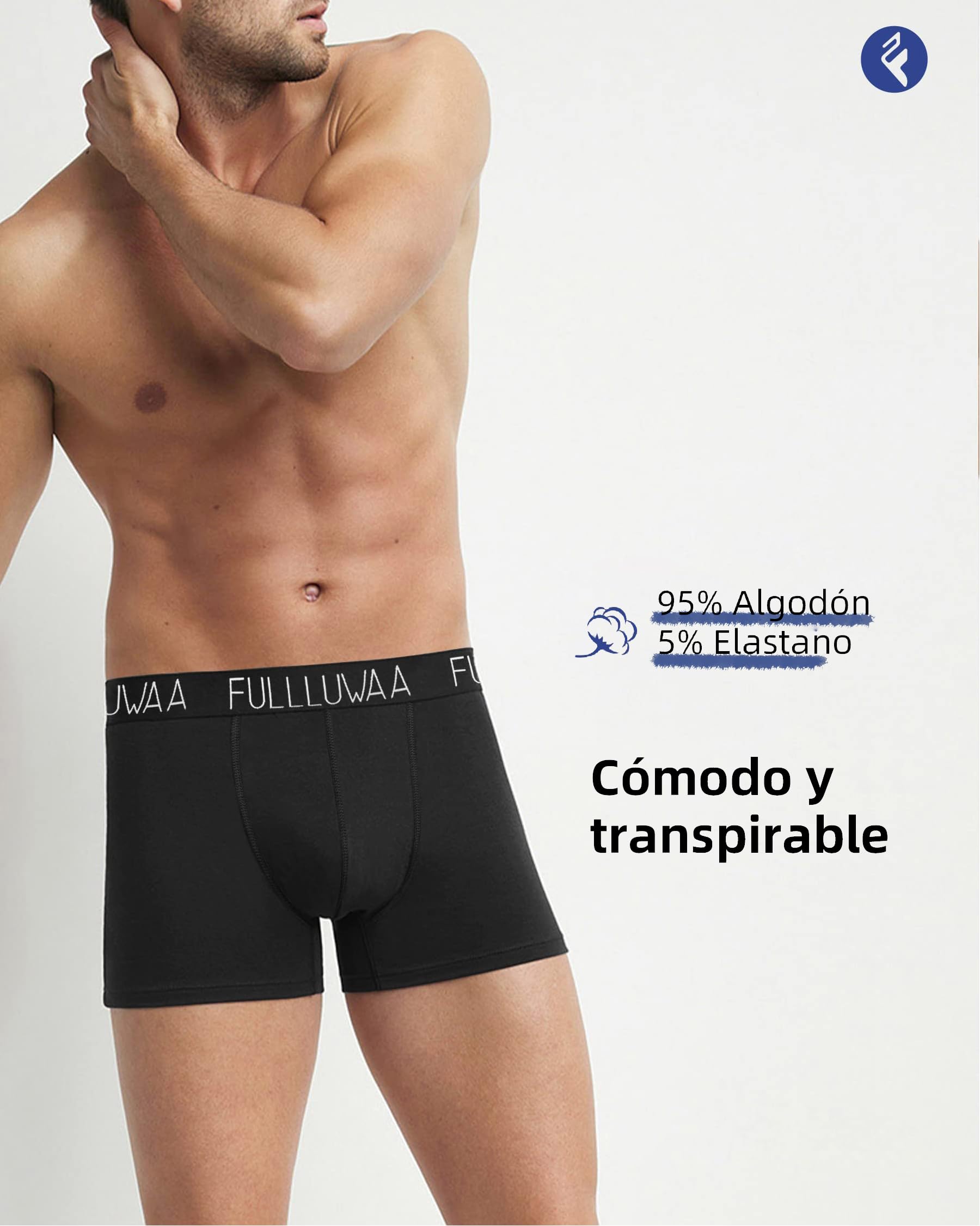 Fullluwaa Bóxer (Pack de 10) Hombre Algodón Calzoncillos