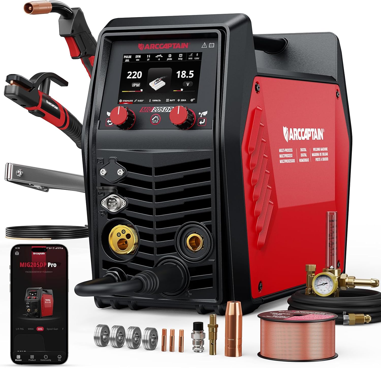 ARCCAPTAIN MIG205DP Pro Dual Pulse MIG Welder
