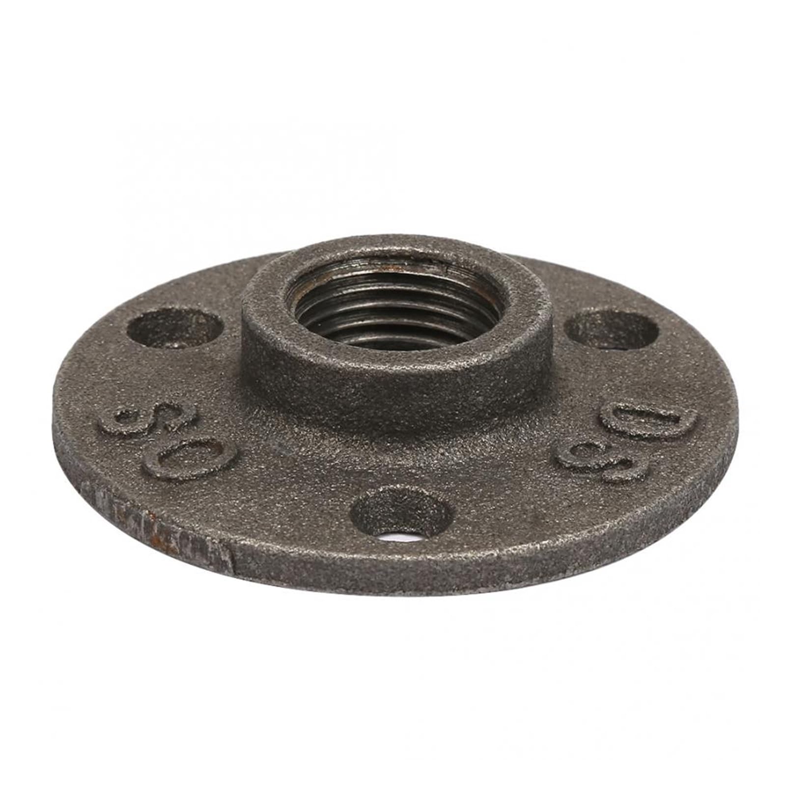 10 piezas de aleación de aluminio de hierro fundido, 3 orificios, 65 mm, rosca DN15, brida de piso, base de tubo de 1/2 pulg.(Cast Iron)