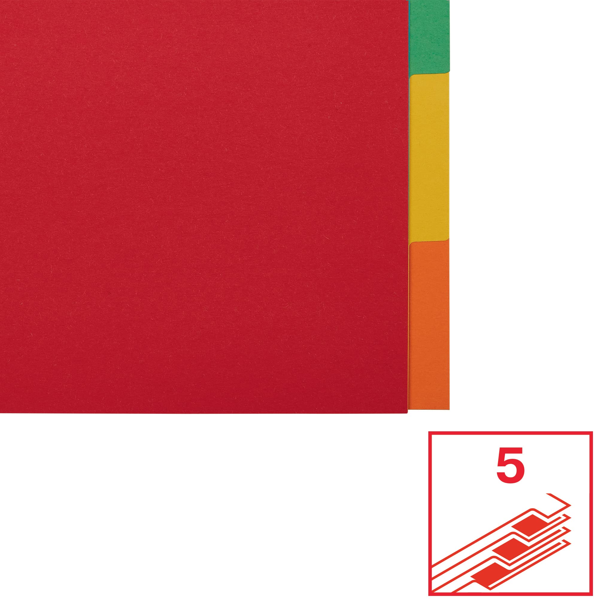Divisori Per Raccoglitori A4 - 5 Tasti Colorati - Cartoncino Riciclato - Foto 6