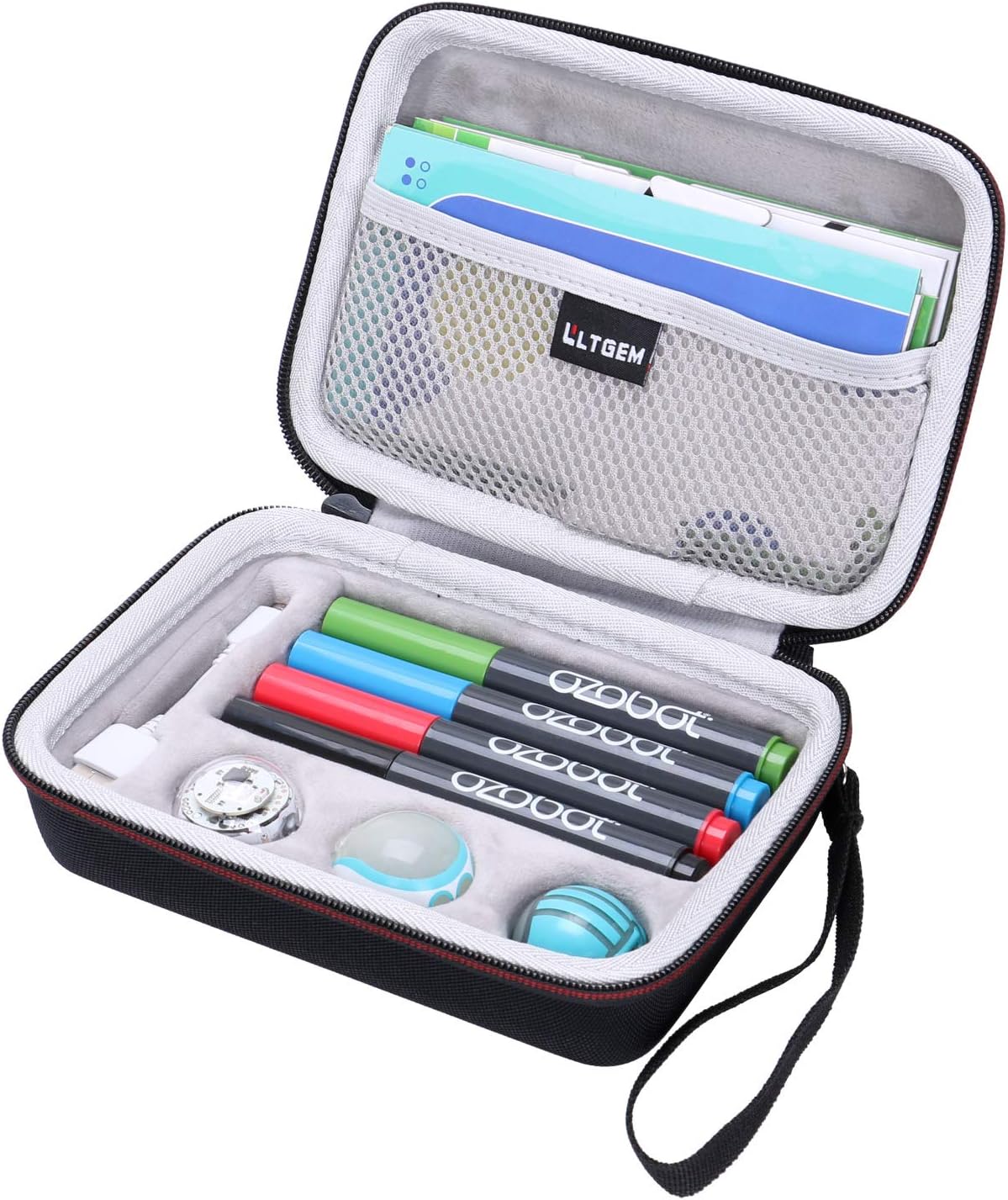 LTGEM Carrying Case for Ozobot Evo App-Connected Coding Robot - Fits USB Charging Cable/playfield/Skin / 4 Color Code Markers (Fits a Full Robotics kit)