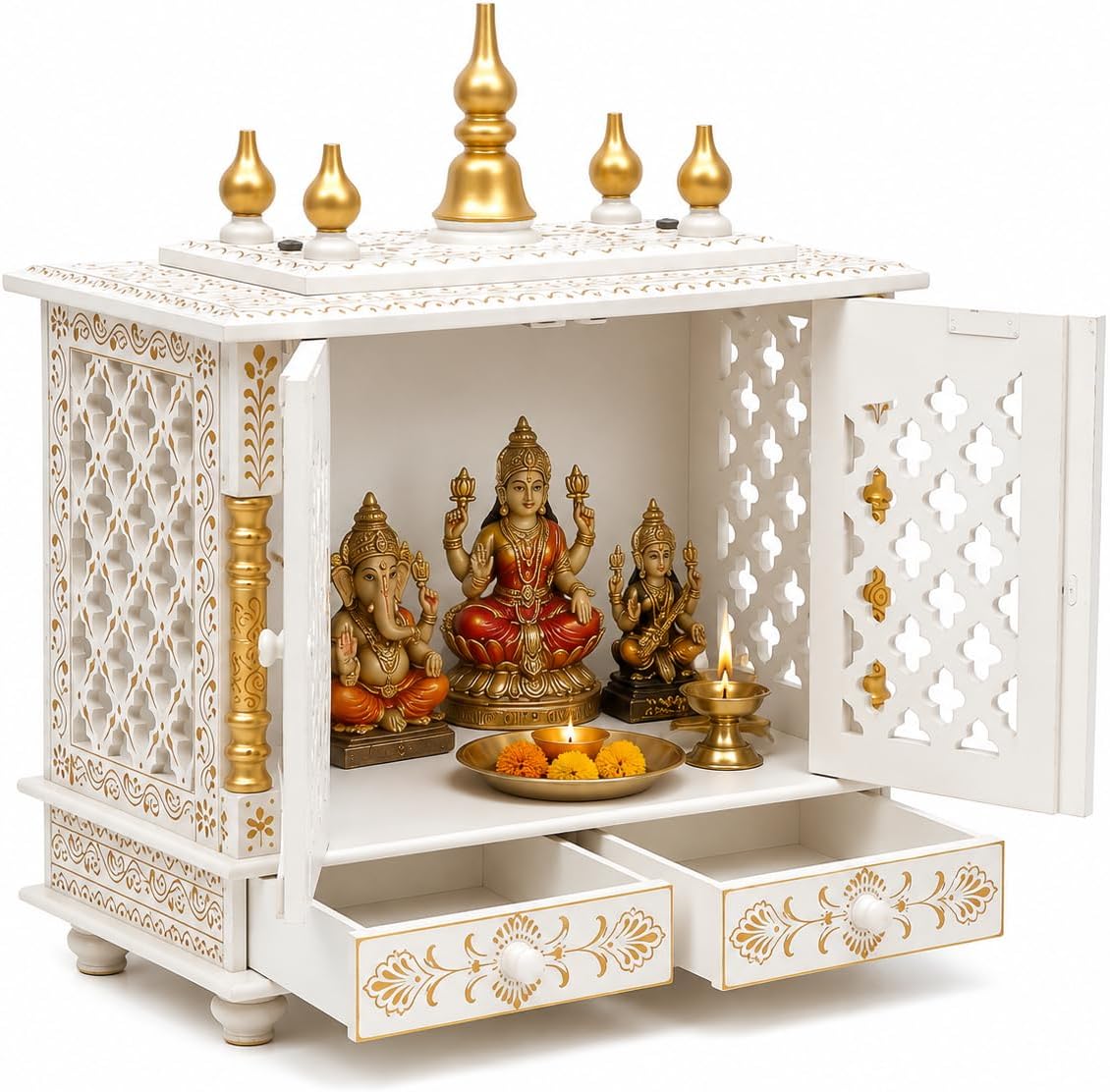 Kamdhenu art and craft Wooden Temple/Home Temple/Pooja Mandir/Pooja Mandap/Temple