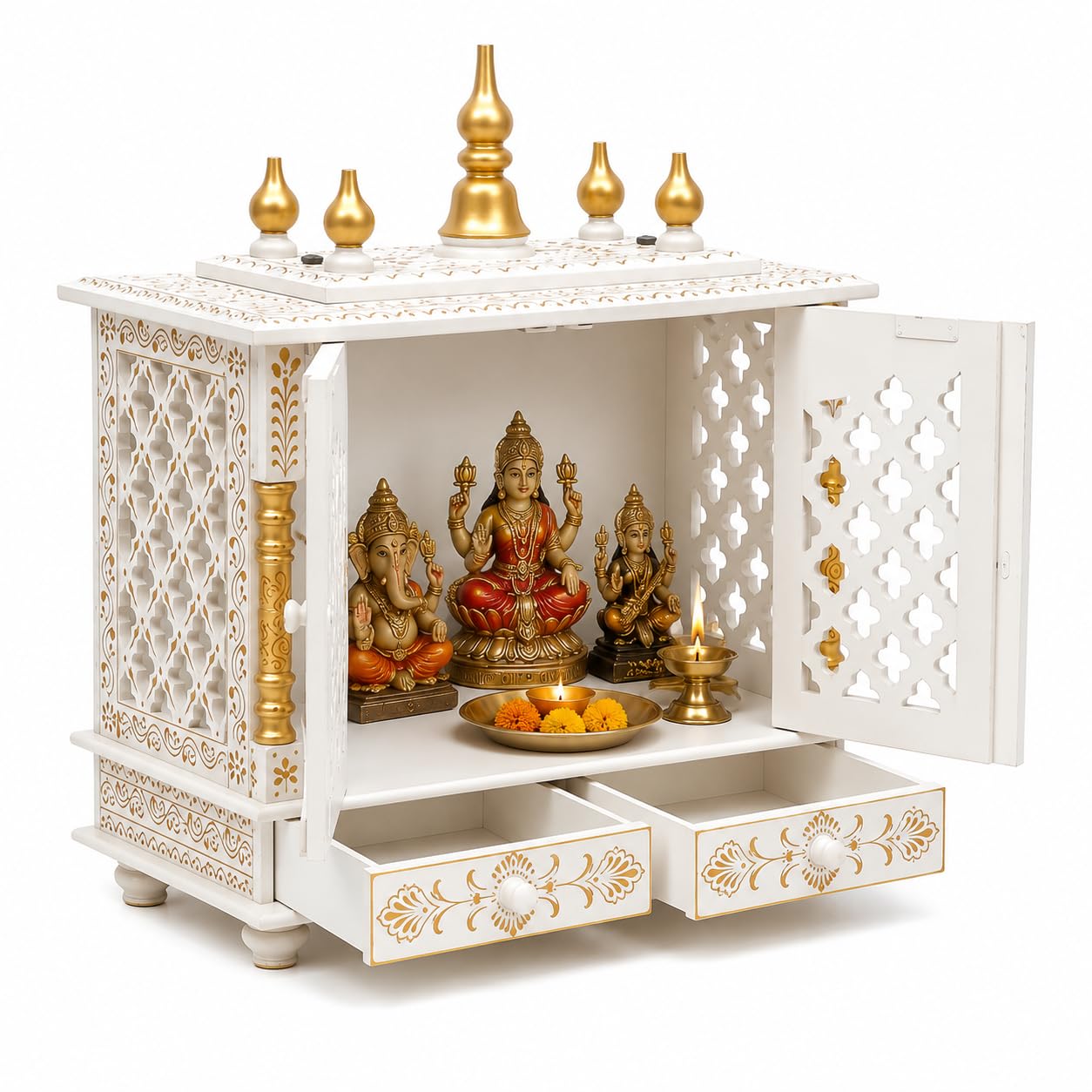 Wooden Home Temple - Pooja Mandir for Spiritual Space -12 Wooden Home Temple - Pooja Mandir for Spiritual Space -12