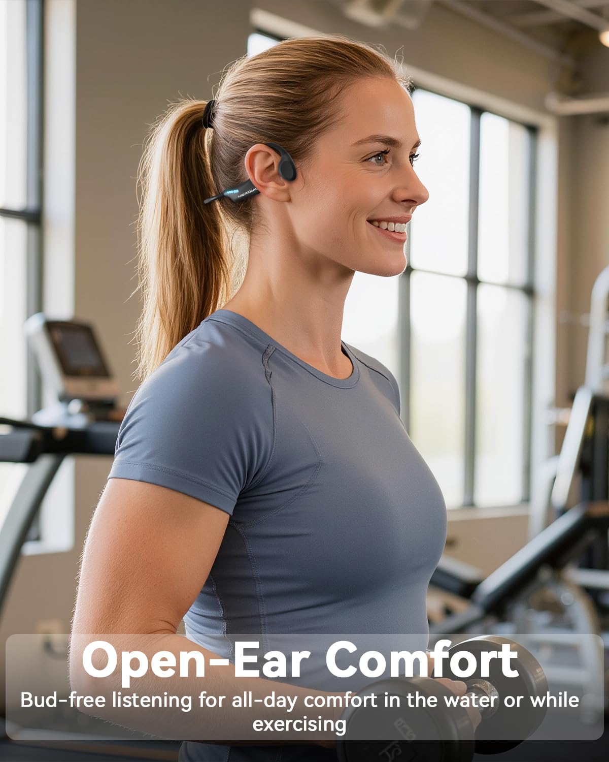 MONODEAL Knochenschall Kopfhörer Schwimmen Bluetooth 6.0 IPX8 Unterwasser MP3-Player mit 8GB Speicher Open-Ear Kopfhörer zum Schwimmen Laufen