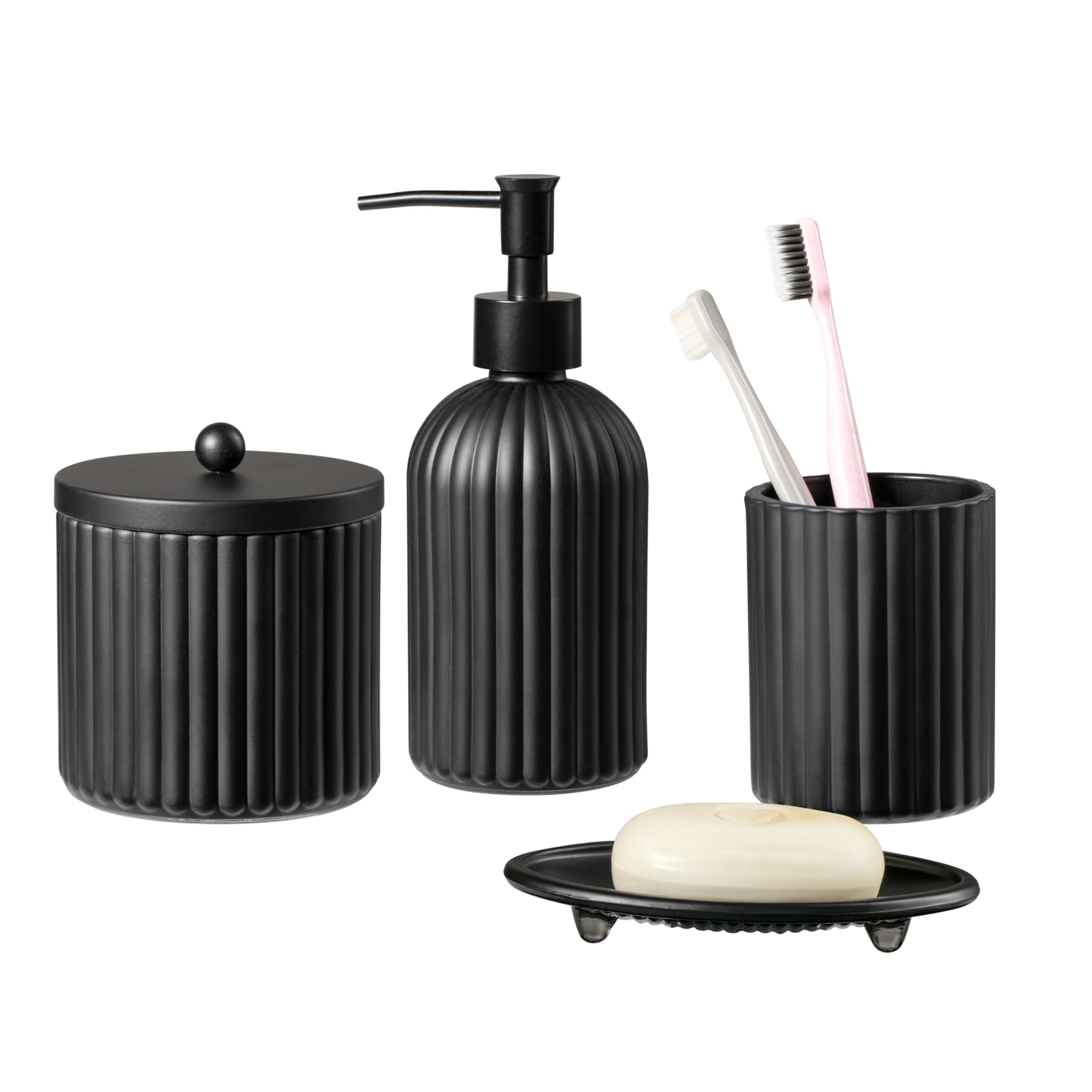 KMwares Heavy Weight Decent Glass Bathroom Accessories Set