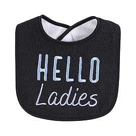 Hudson Baby Infant Boy Cotton Terry Drooler Bibs with Fiber Filling, Handsome Fella, One Size