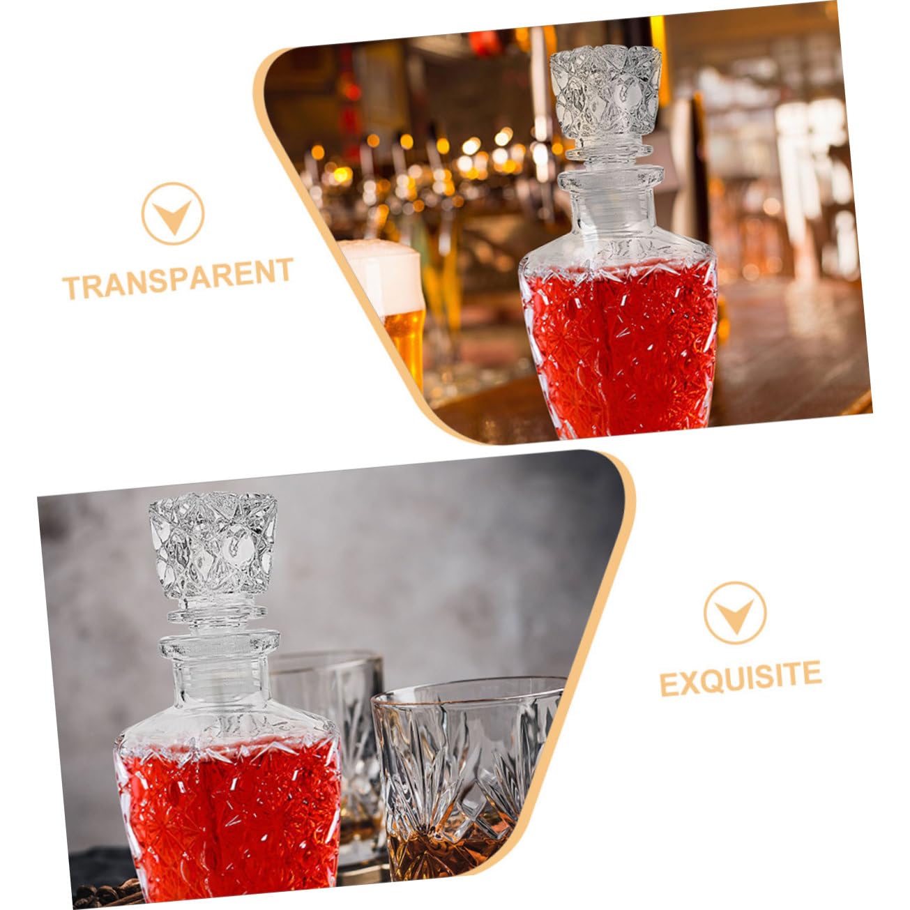 2 Stück Kreative Glasflasche für Wasser und Likör 250ml mit Elegantem Design und Praktischem Verschluss als Weingeschenkverpackung