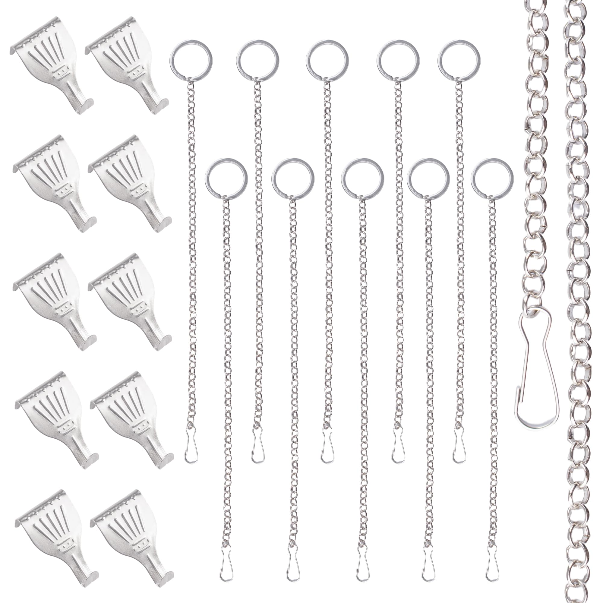 UFURMATE Picture Rail Hooks and Chain, 10Pcs Hooks & 30CM O-Ring Chains — image 1