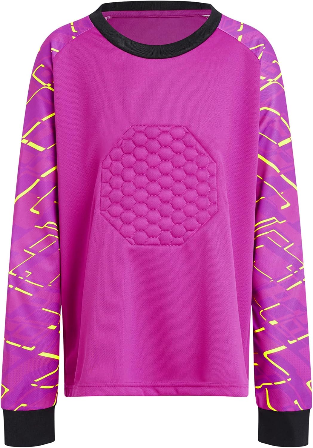 Boys Girls Padded Goalie T-Shirt Soccer Jersey Football Goalkeeper Pullover Shirts Goalie Sweatshirt
