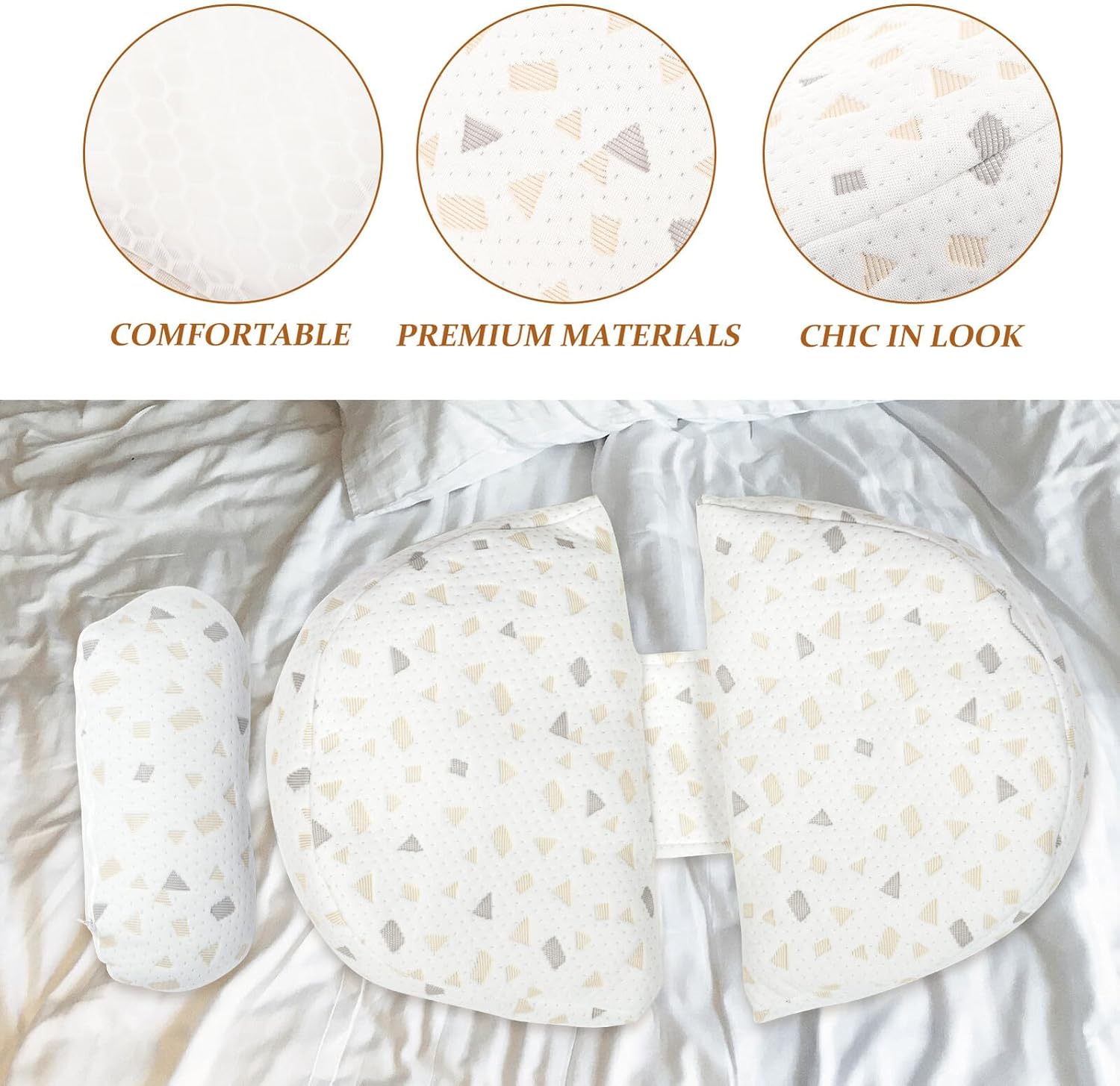 Kisangel Pregnancy Pillow Full Body Maternity Pillow with Adjustable Support Waist Cushion for Side Sleeping Pregnant Women Travel Gray