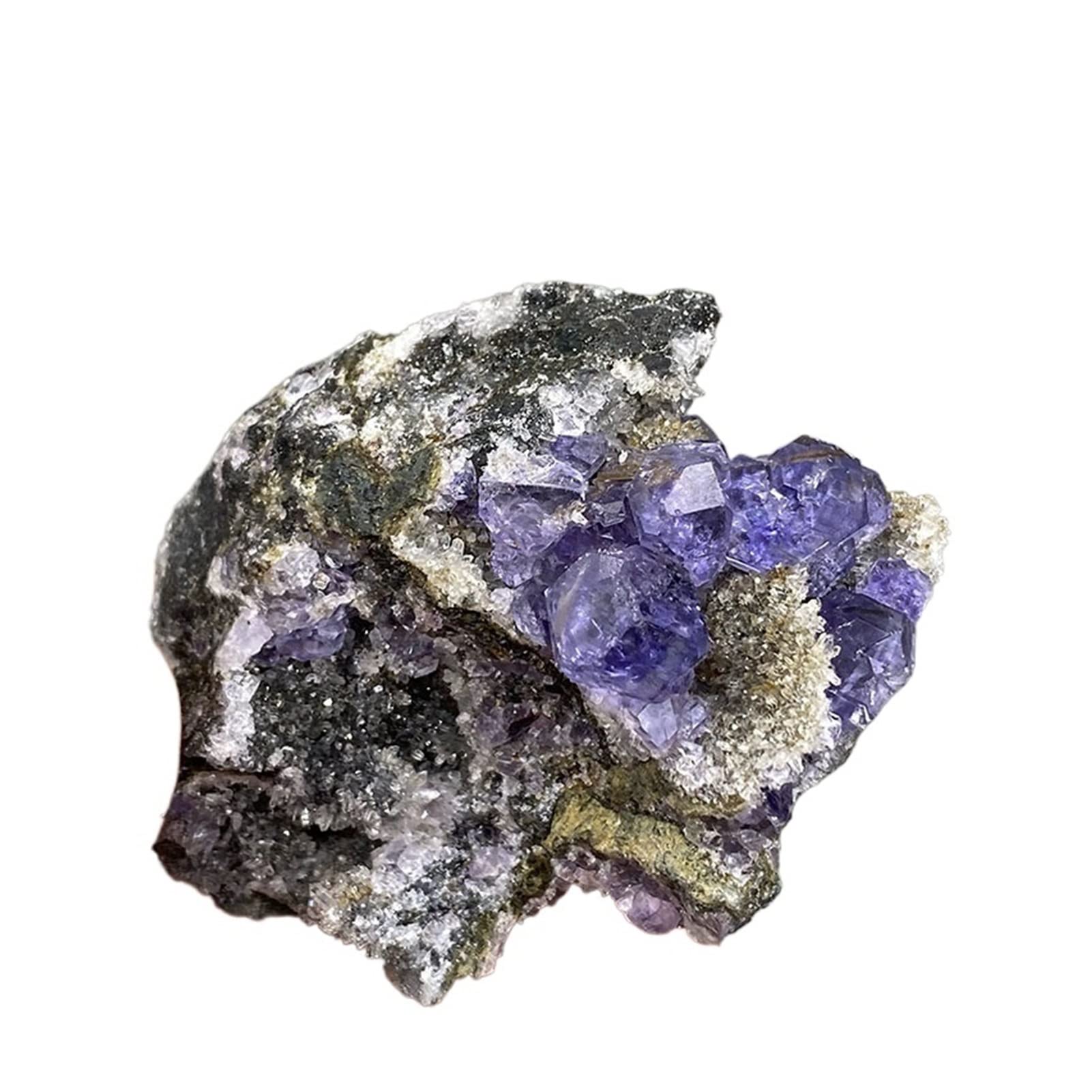 Fluorita azul púrpura racimo natural el regalo perfecto para geólogos