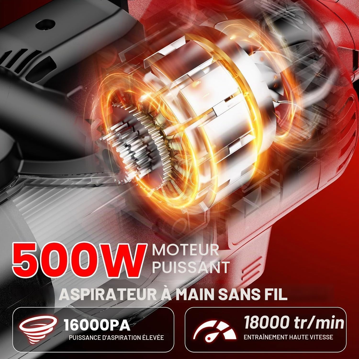 Aspirateur sans Fil pour Batterie Milwaukee 18 V, aspirateur à Main pour la Maison, la Voiture, Les planchers en Bois Dur, la Moquette avec Filtre HEPA Lavable 125 AWG (sans Batterie)