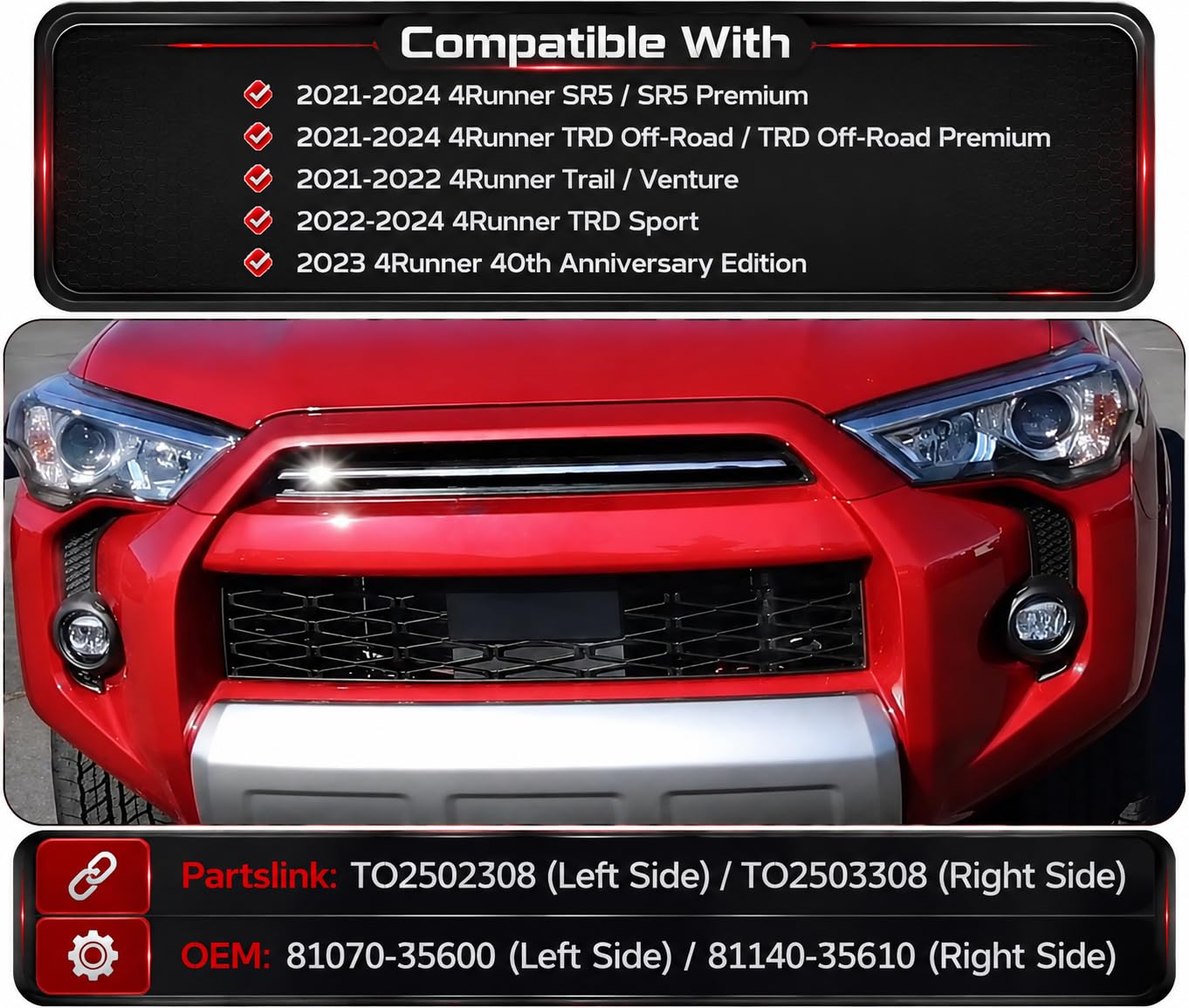 Amazon.com: Replacement For Toyota 2021 2022 2023 2024 4Runner TRD