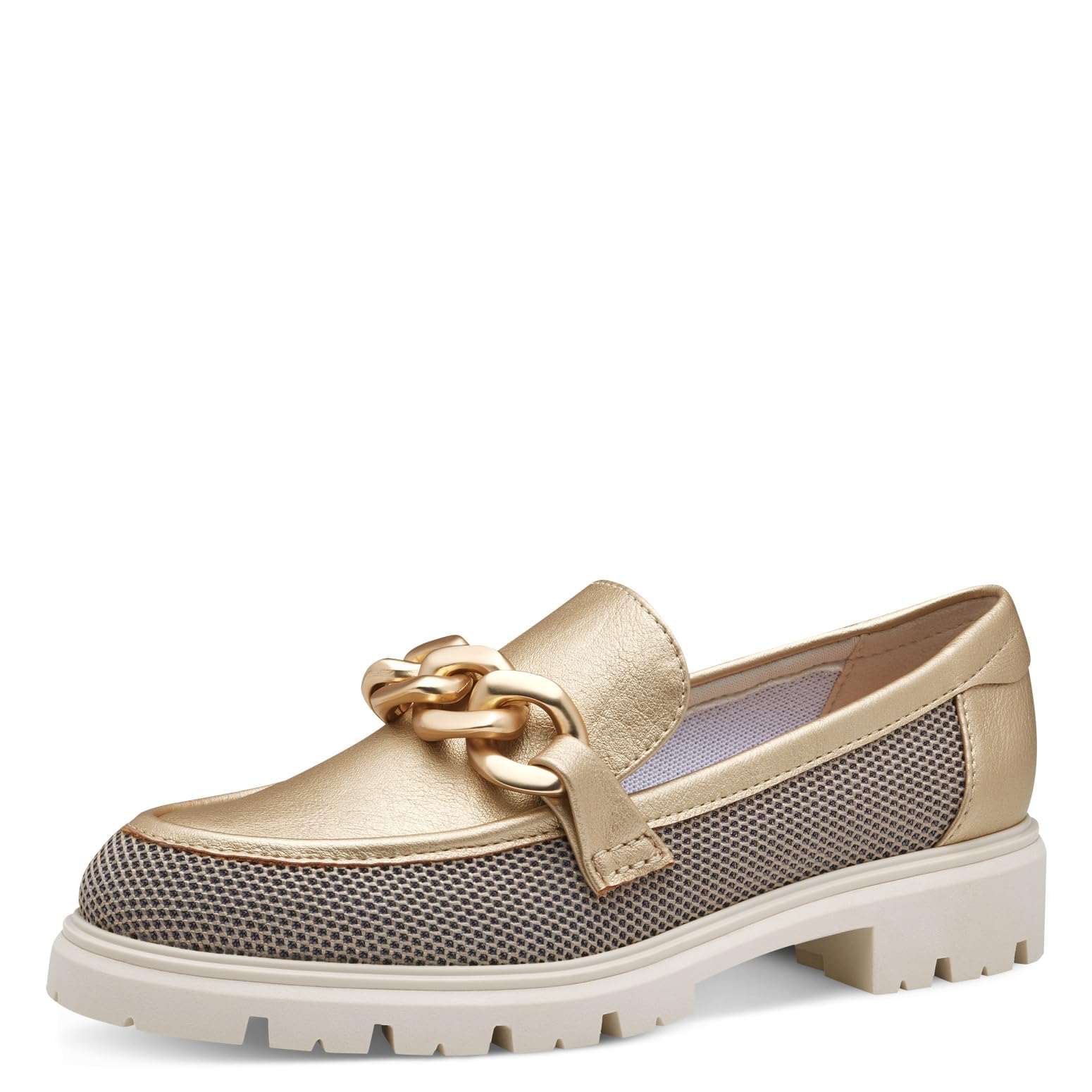 MARCO TOZZI Women's Elegant Vegan Slippers, Gold Comb, 8.5 UK