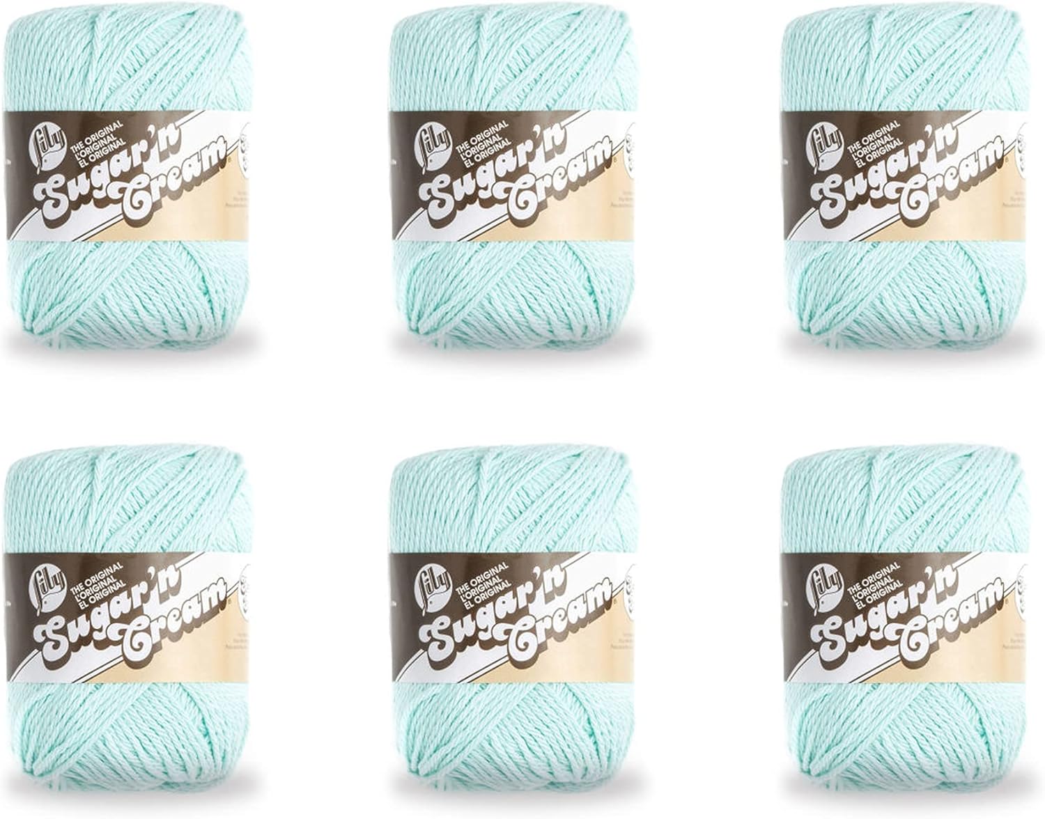 Lily Sugar'N Cream Super Size Beach Glass Yarn 6 Pack of 113g/4oz Cotton 4