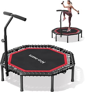 HYD-Parts 40"/48“ Rebounder Trampoline for Adults with Bungee Cords, Portable Fitness Exercise Mini Trampoline, Small Rebounder Indoor/Outdoor, Quiet Workout Equipment, 450lbs/550lbs