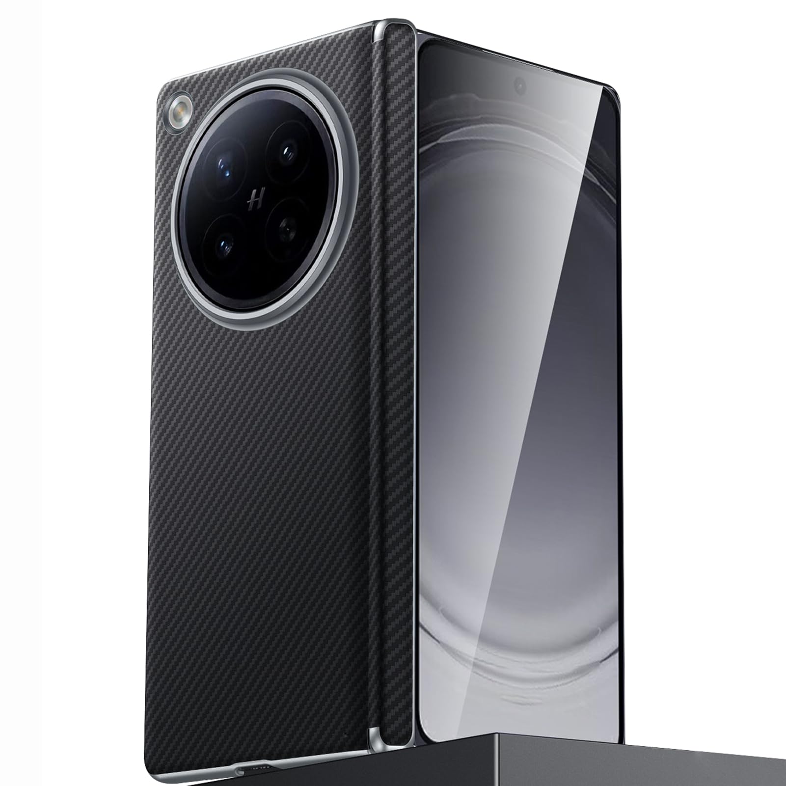 LUOTANL Magnetic Case for Oppo Find N6, Business Carbon Fiber Texture Hinge Slim Cover