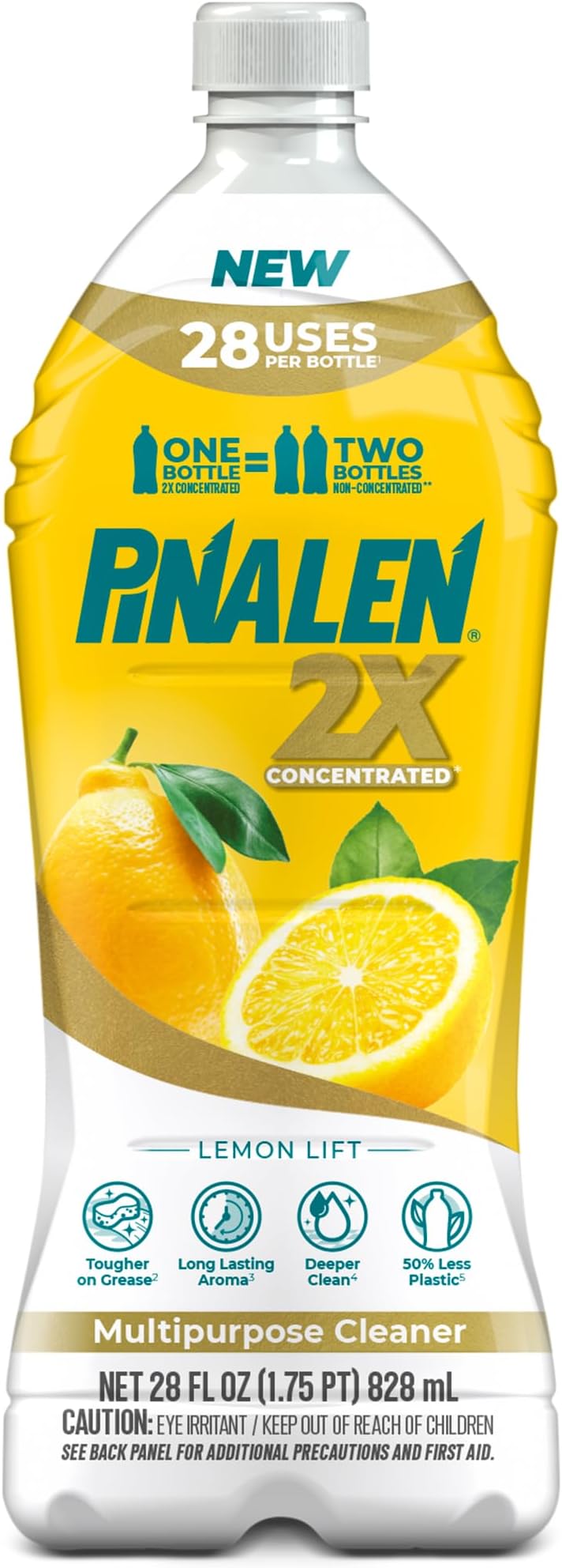 PINALEN 2X Max Aromas Concentrated Multipurpose Cleaner - Lemon Lift Scent - 28 fl oz - All Purpose Cleaner for Kitchen, Bathroom, Floors & Outdoors