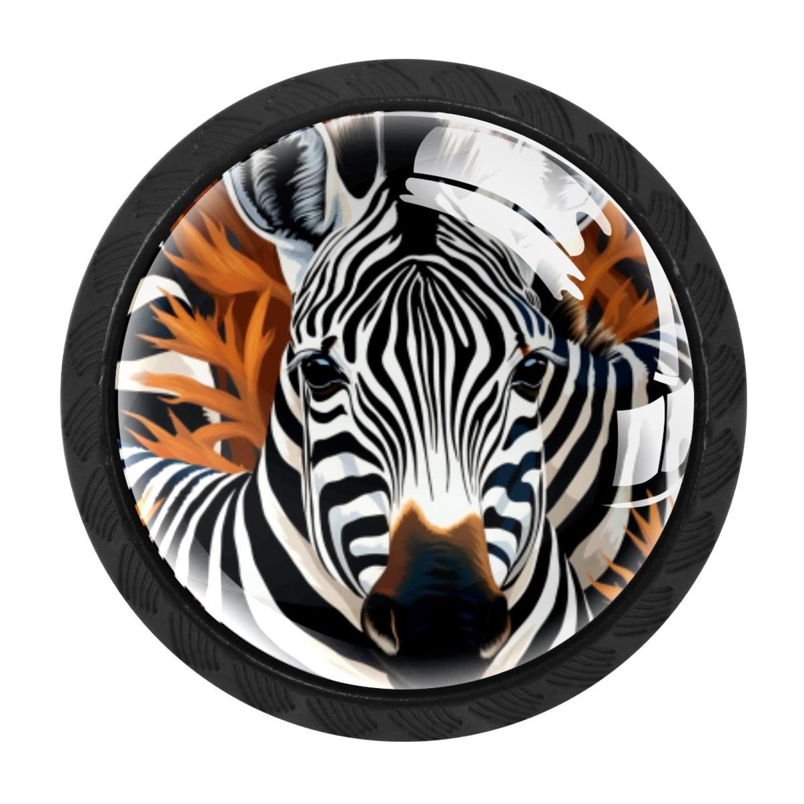 CHENZZZZ 4 Pack Black Zebra Kitchen Handles, Cabinet Pulls Hardware for Cupboard Drawer Knobs Dresser Pulls