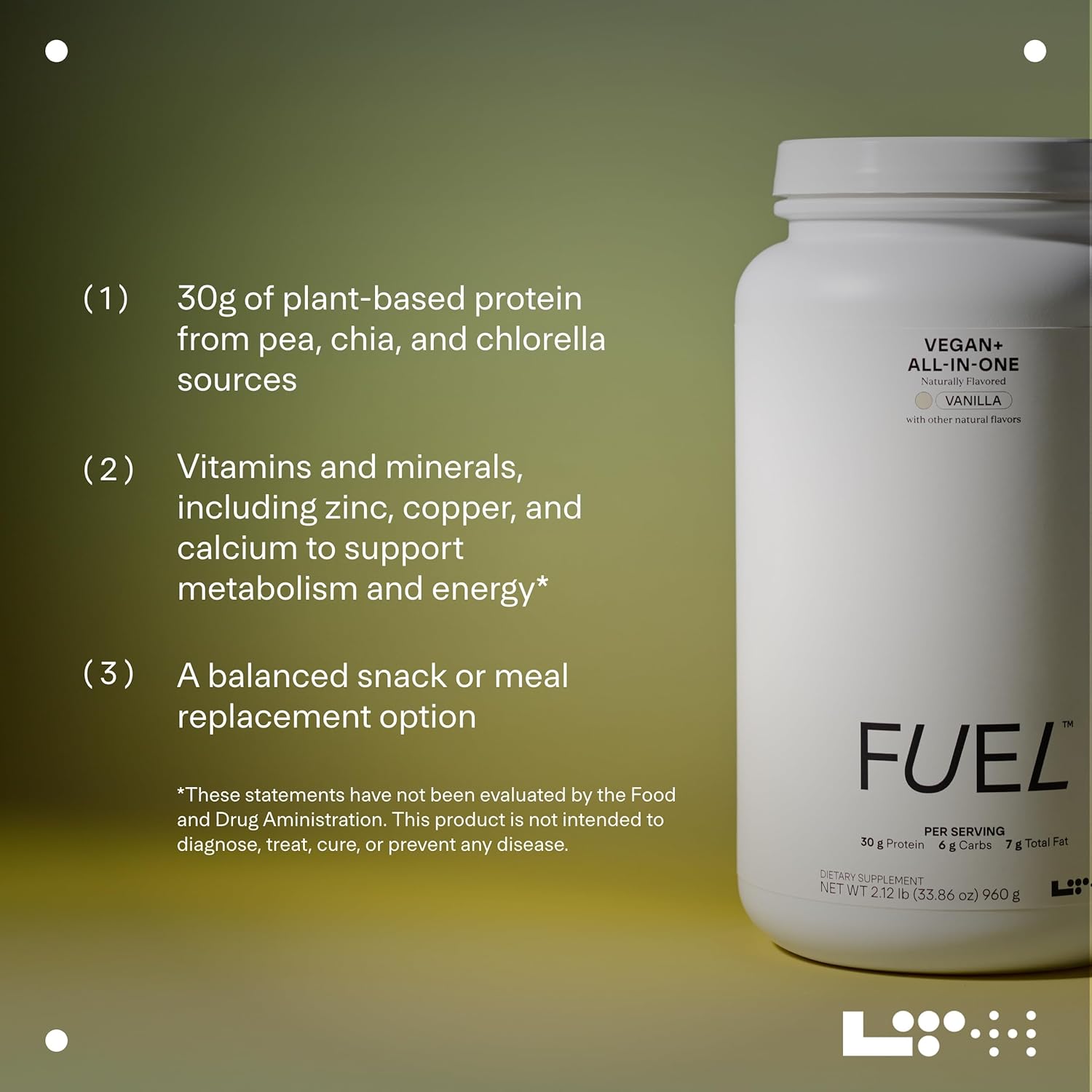 Fuel Vegan & All-in-One - Trusted by Life Time Fitness Members - 30g Protein - Plant-Based Protein Meal Replacement - Vitamins, Minerals, Digestive Enzymes & Probiotics - Vanilla, 20 Servings image 6 of 8 B0DQ622NWC