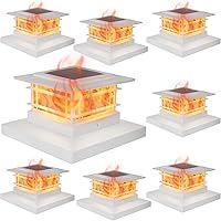 Vista 14 de Dynaming - Pack de 2 luces solares para postes con llama parpadeante, luces solares para cercas, aptas para postes de 4 x 4, 5 x 5, 6 x 6