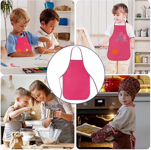 Vista 34 de KUUQA Paquete de 16/24/30/36/40 delantales de arte para niños a granel delantales de pintura para aula, suministros de fiesta Colores mixtos