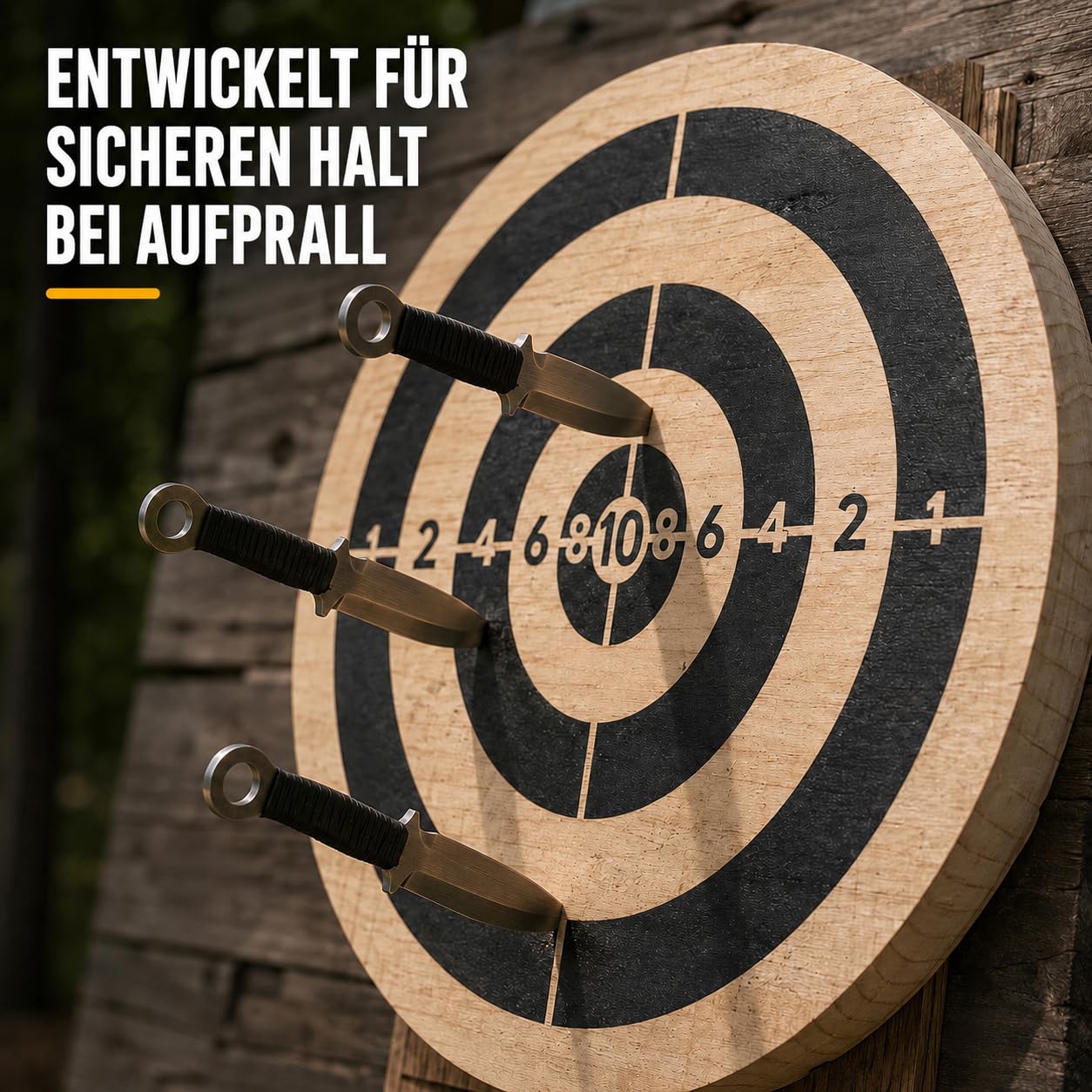 Holzzielscheibe für Wurfmesser & Wurfäxte – Ø 40 cm, 3 cm stark | 1,6 kg Trainingsscheibe aus Naturholz | Für Garten, Outdoor-Training & Wurfmesser-Sport | Kompakt & Transportfreundlich