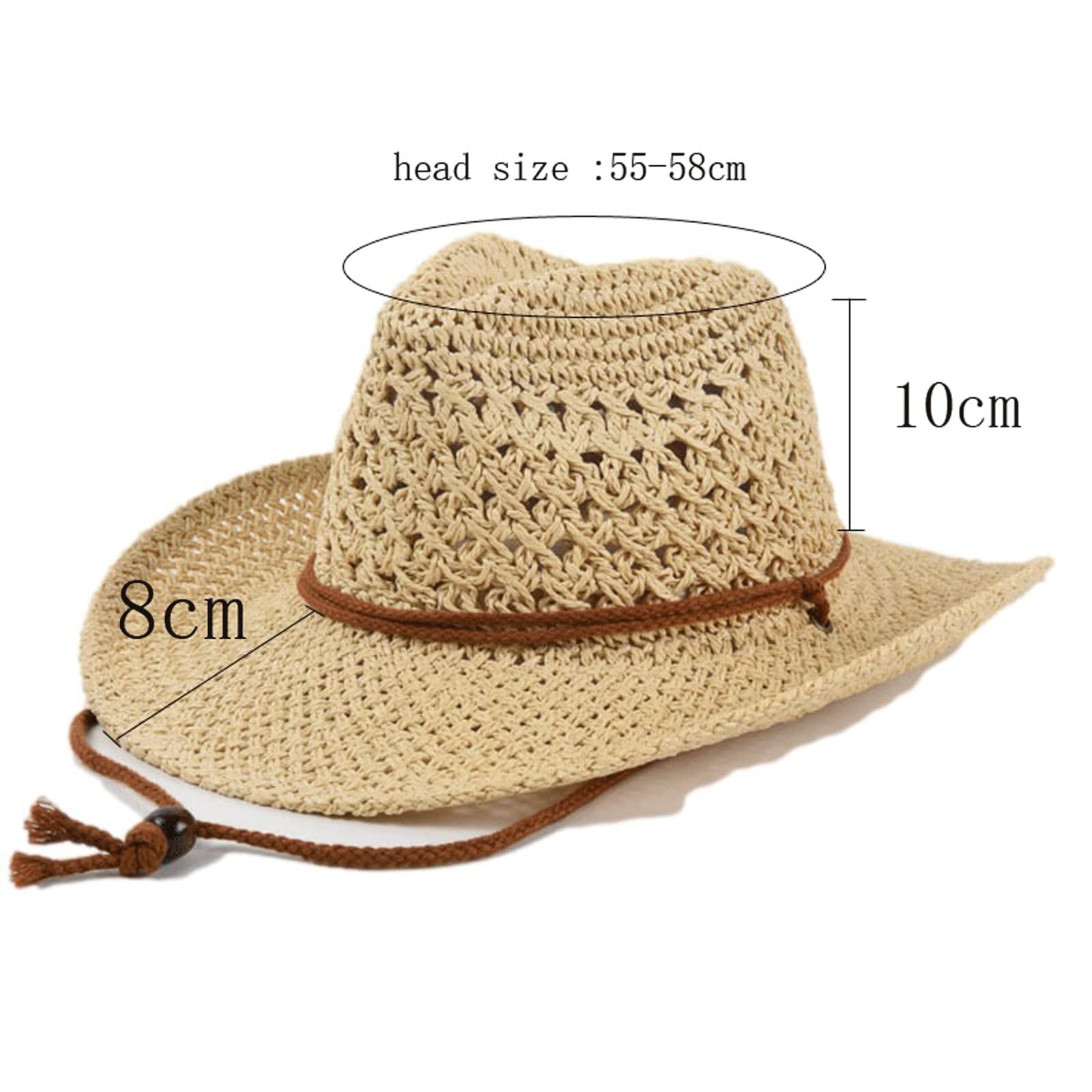 Chapeau De Soleil à Bord Large - Style Cowboy Respirant - Pour Homme Et Femme - Idéal Pêche, Randonnée, Camping - Taille Réglable 56-58cm