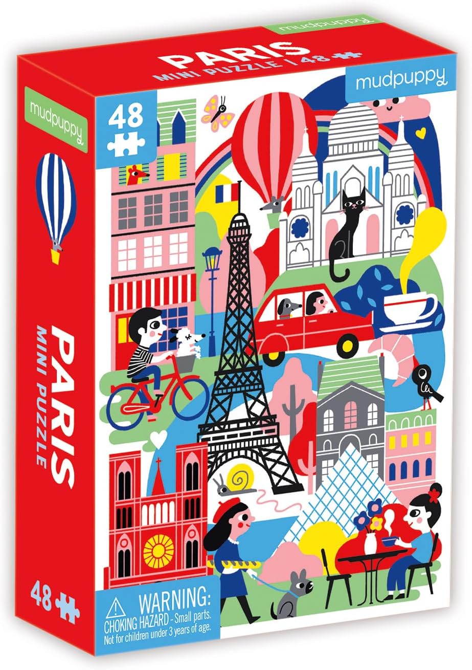 Mudpuppy Paris – Mini Puzzle Featuring Colorful Cityscape of Iconic Locations Perfect Travel Activity for Children Ages 4 and Up