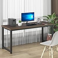 Vista 1 de NSdirect Large Office Desk for Home Office, Large 63” Computer Desk Table, Wide Writing Study Desk for 2 Person, Metal Sturdy Frame Thicker Steel