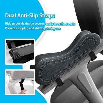 Ergonomic Armrest Pads for Office Chairs, Soft Memory Foam Elbow Support Cushion, Pressure Relief Pad for Desk Chair, Computer Chair and Gaming Chair Arm Rests(Gray(1pc))