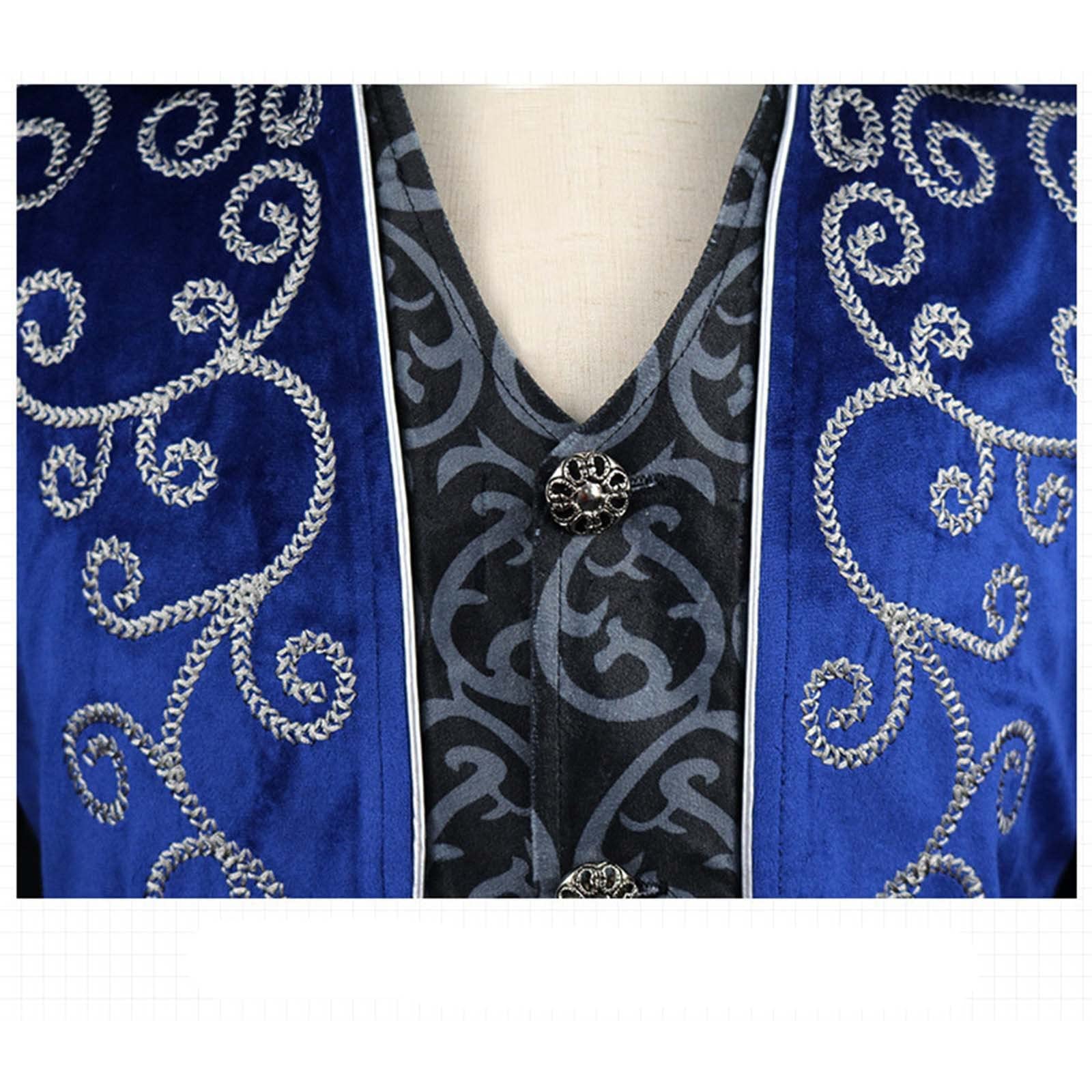 Herren Retro Renaissance Kleidung, Steampunk Kostüm Herren, Mittelalter Kleidung Herren Frack Jacke Steampunk Mantel Gothic Vikings Gehrock Smoking Herren Karnevalskostüme Herren