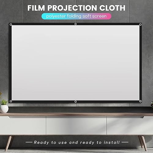 Miniatura 4 de Portable Projector Screen for Home Theater Outdoor HD White Foldable Anti-Crease (84Inch)