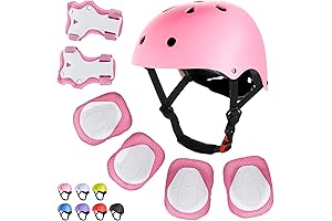 Kids Bike Helmet Set for Girls with Knee Pads Elbow Pads Wrist...