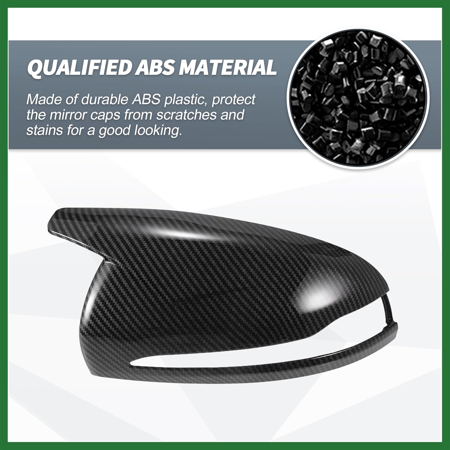 Motoforti Pair Car Rear View Driver Passenger Side Mirror Cover Cap Replacement Black Carbon Fiber for Mercedes-Benz C E CLASS W205 W213 Mirror Guard Covers Decoration Trims Long-lasting